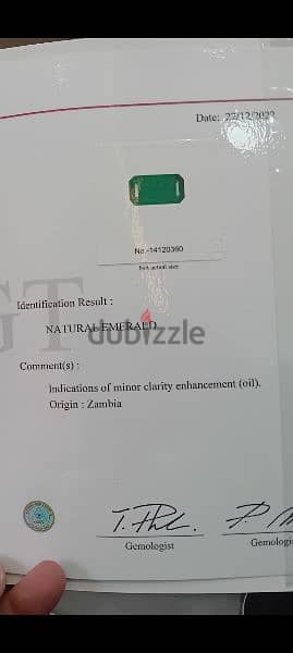 certified emerald 3.54 ct  zambian origin 1