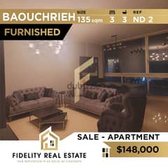 Furnished apartment for sale in Baouchriyeh ND2