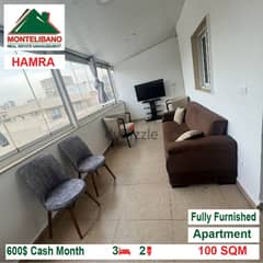 600$!! Fully Furnished Apartment for rent located in Hamra
