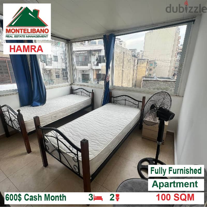 600$!! Fully Furnished Apartment for rent located in Hamra 2