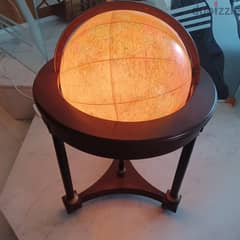Illuminated World Globe with wooden stand 0