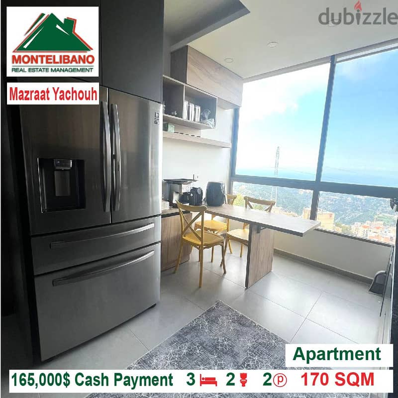 165000$!! Apartment for sale located in Mazraat Yachouh 1