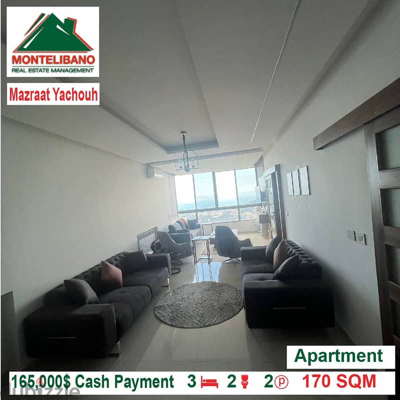 165000$!! Apartment for sale located in Mazraat Yachouh 2