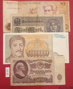 World old banknotes Lot # B-59 x 4 pcs 0