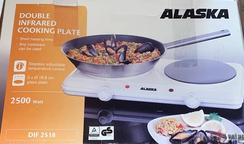 Alaska double infrared cooking plate غاز كهرباء 0