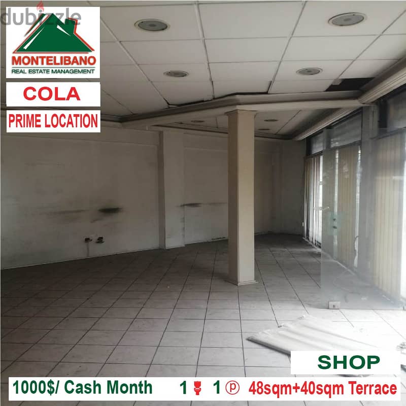 1000$!! Prime Location Shop for rent located in Cola 1