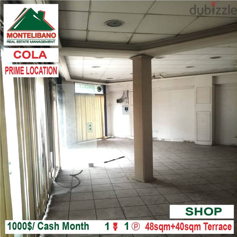 1000$!! Prime Location Shop for rent located in Cola 2