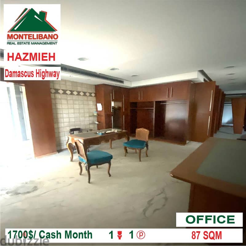 1700$$!! Prime Location Office for rent in Hazmieh Damascus Highway 1