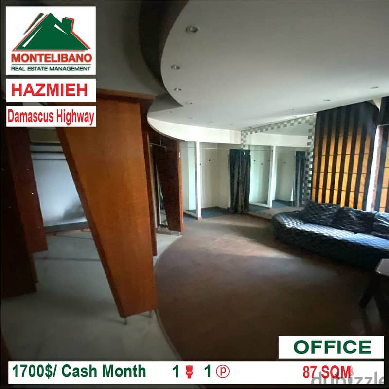 1700$$!! Prime Location Office for rent in Hazmieh Damascus Highway 3