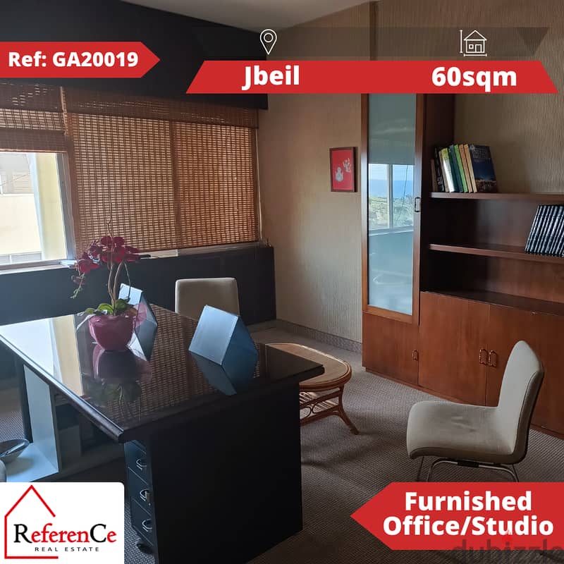 Furnished prime office in jbeil مكتب مفروش موقع مميز جدا في جبيل 0