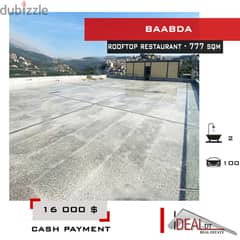 Rooftop Restaurant for rent in Baabda 777 SQM REF#MS82119