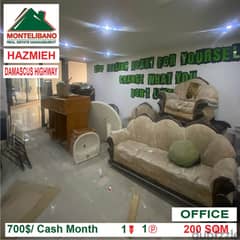 700$!! Office for rent located in Hazmieh Damascus Highway