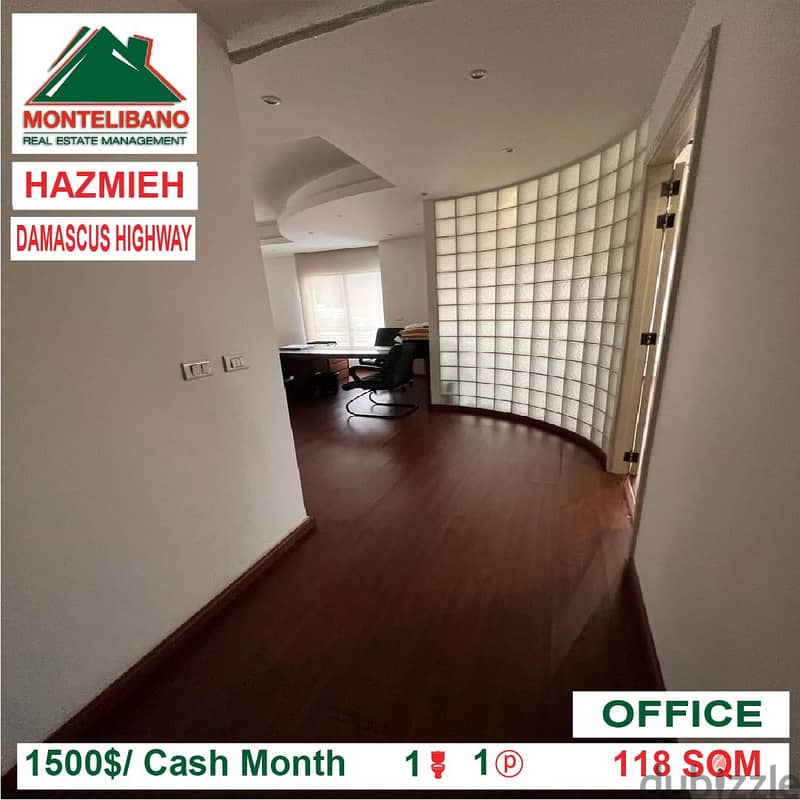 1500$!! Office for rent located in Hazmieh Damascus Highway 1