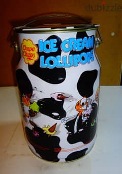 Chupa Chups lollipops collectible empty tin barrel 0