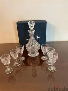 carafe and 6 glasses chrystal BOHEMIA 0