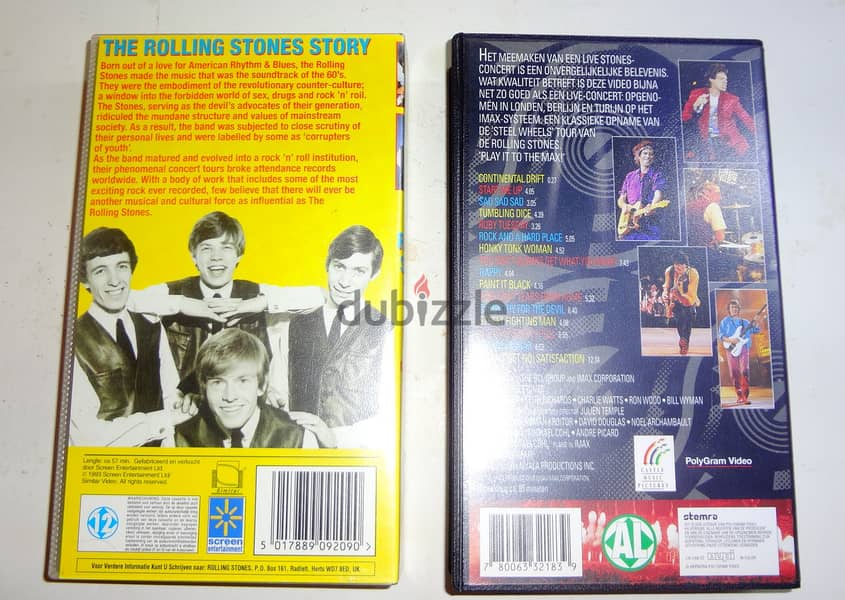 Two Rolling stones original VHS cassettes 1