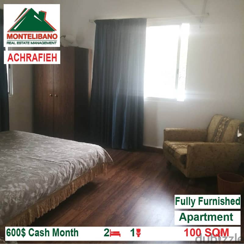 600$!! Fully Furnished apartment for rent located in Achrafieh 2