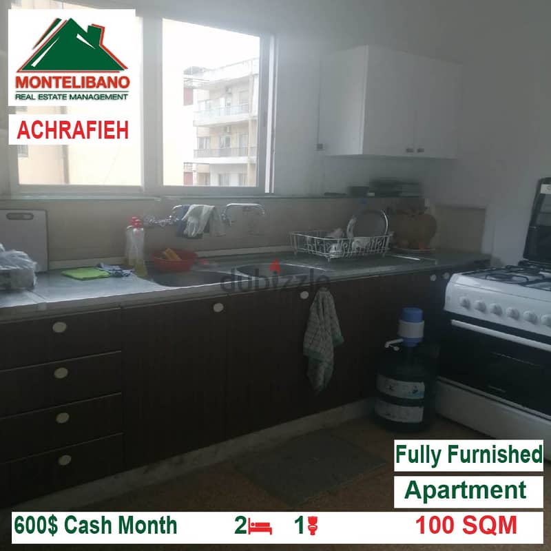 600$!! Fully Furnished apartment for rent located in Achrafieh 3