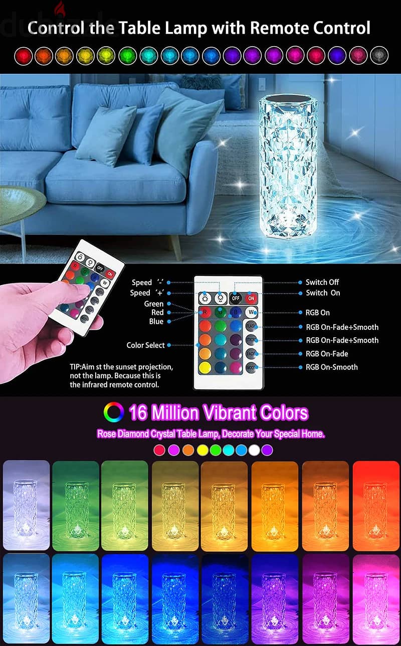 usb rechargeable acrylic touch lamp 1