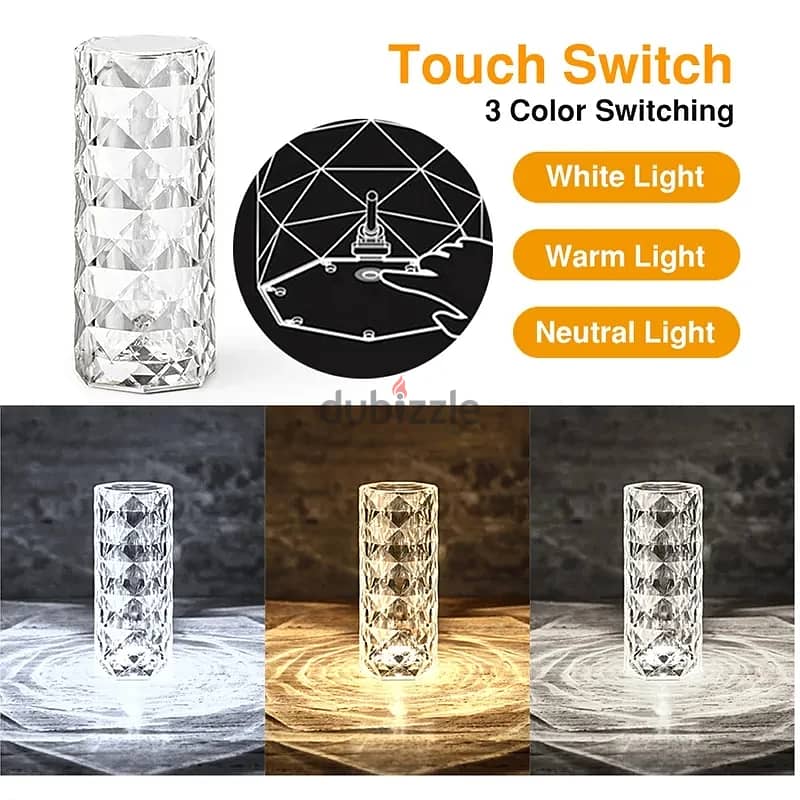 usb rechargeable acrylic touch lamp 3
