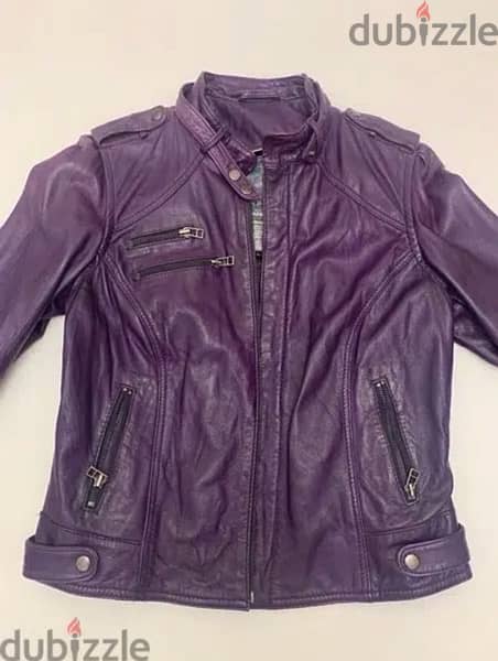 purple leather jacket 0