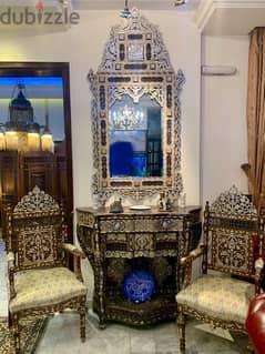 console with mirror & chairs كونسول دمشقي مع مراية وكراسي 0