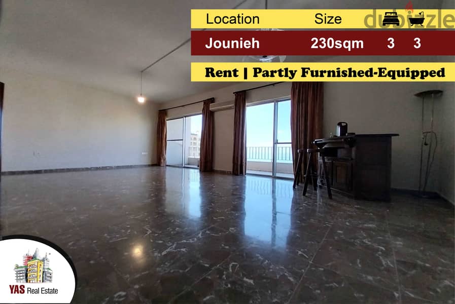 Jounieh/Haret Sakher 230m2 | Rent | Open View | Partly Furnished | YV 0