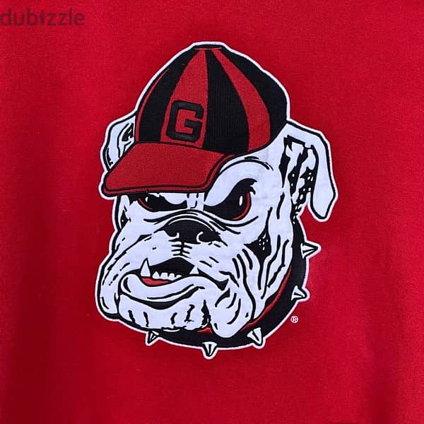 E5 Georgia Bulldogs Red Stitched Mascot Hoodie. 5