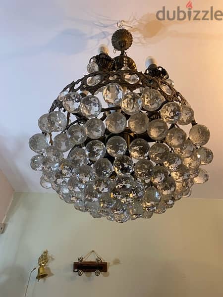 copper and crystal chandelier 1