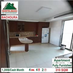 1200$!! Fully Furnished apartment for rent located in Bachoura-Beirut