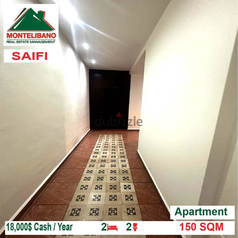 1200$/Year Apartment for rent located in Saifi 2