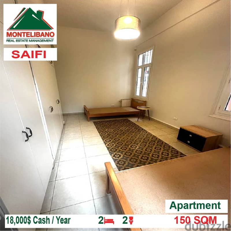 1200$/Year Apartment for rent located in Saifi 3