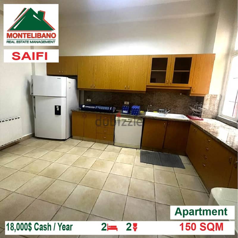 1200$/Year Apartment for rent located in Saifi 4