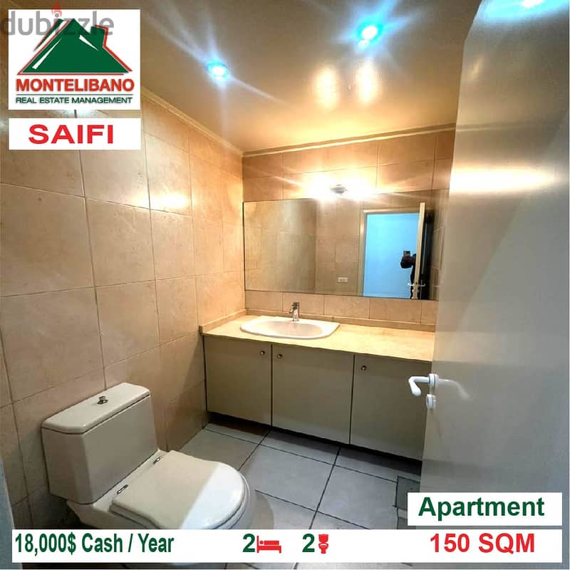 1200$/Year Apartment for rent located in Saifi 7