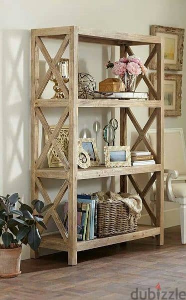 bookshelf rustic wood boho style