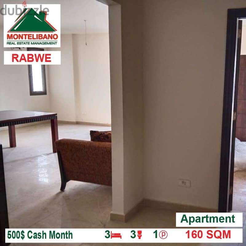 500$!! Apartment for rent located in Rabwe 2