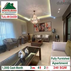 1200$!! Apartment for rent located in Tilal Ain Saadeh