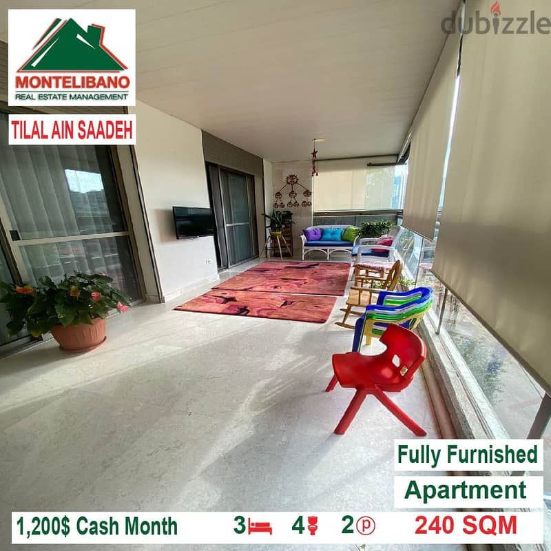 1200$!! Apartment for rent located in Tilal Ain Saadeh 3