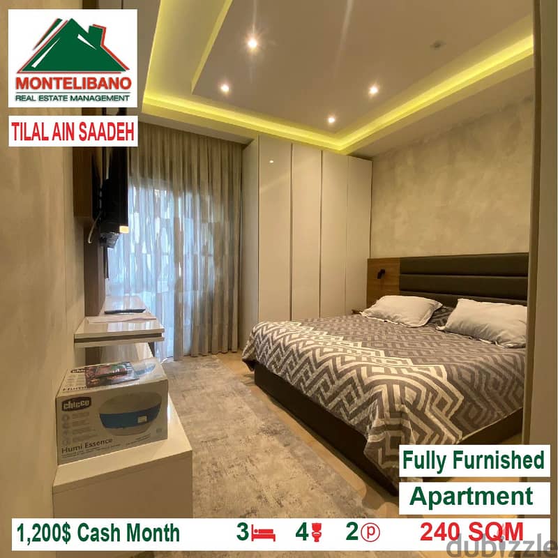 1200$!! Apartment for rent located in Tilal Ain Saadeh 4