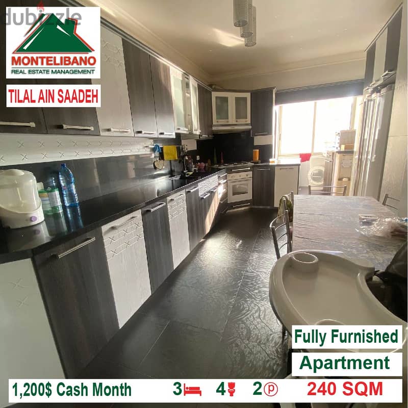 1200$!! Apartment for rent located in Tilal Ain Saadeh 6