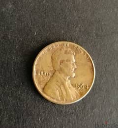 1964 D penny coin