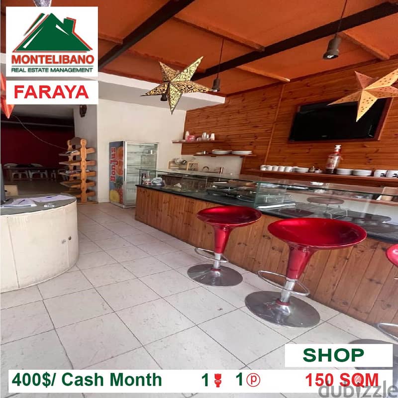 400$!! Prime Location Shop For rent located in Faraya 1