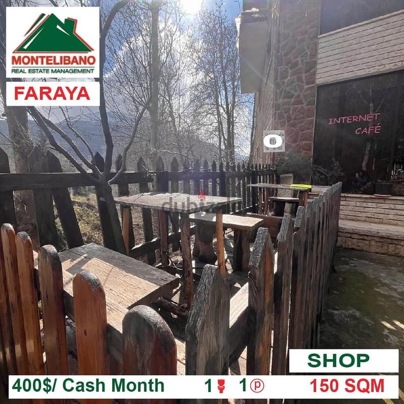 400$!! Prime Location Shop For rent located in Faraya 4