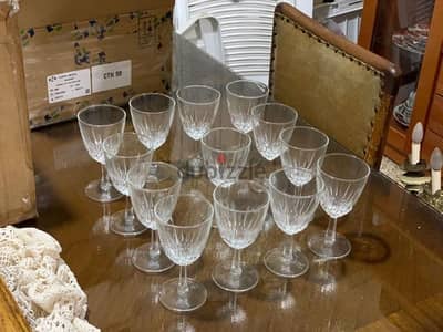 20 antuque crystal glasses