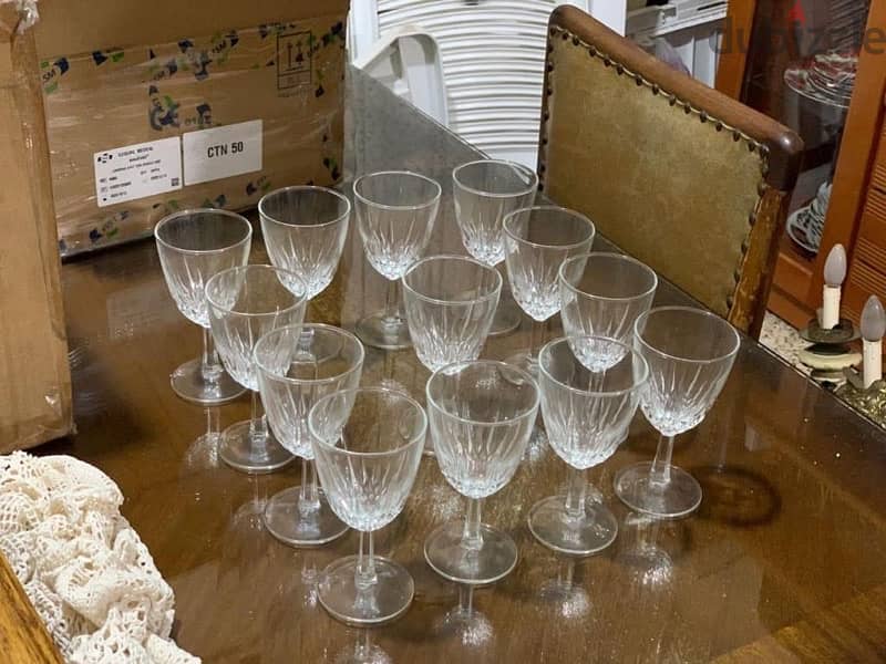 20 antique crystal glasses full set 0