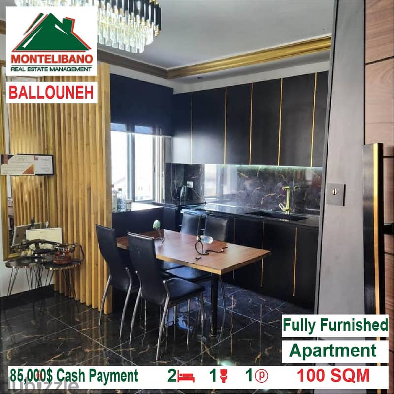 85,000$ Cash Payment!! Apartment for sale in Ballouneh!! 2