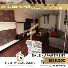Apartment for sale in Ain el Remmaneh JS15 0