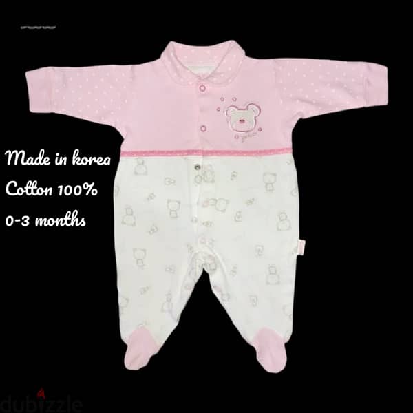 babygirl new overalls pink ثياب طفلة اوفيرول  زهر اسعار مميزة 1