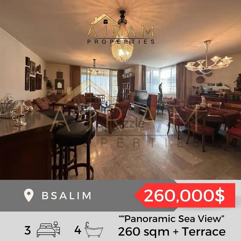 Bsalim | 260 sqm + Terrace | Panoramic Sea View 1
