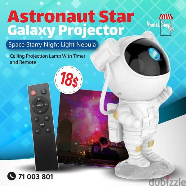 Astronaut Star Galaxy Projector - Space Starry Night Light Nebula 0